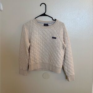 Patagonia Women's Off-White Quilted Crew Neck Sweater